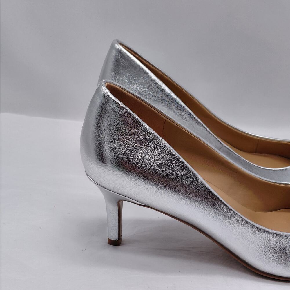 Naturalizer Women's Pumps Size 8.5M Silver Metallic Leather Pointed Toe Heels - Picture 10 of 16
